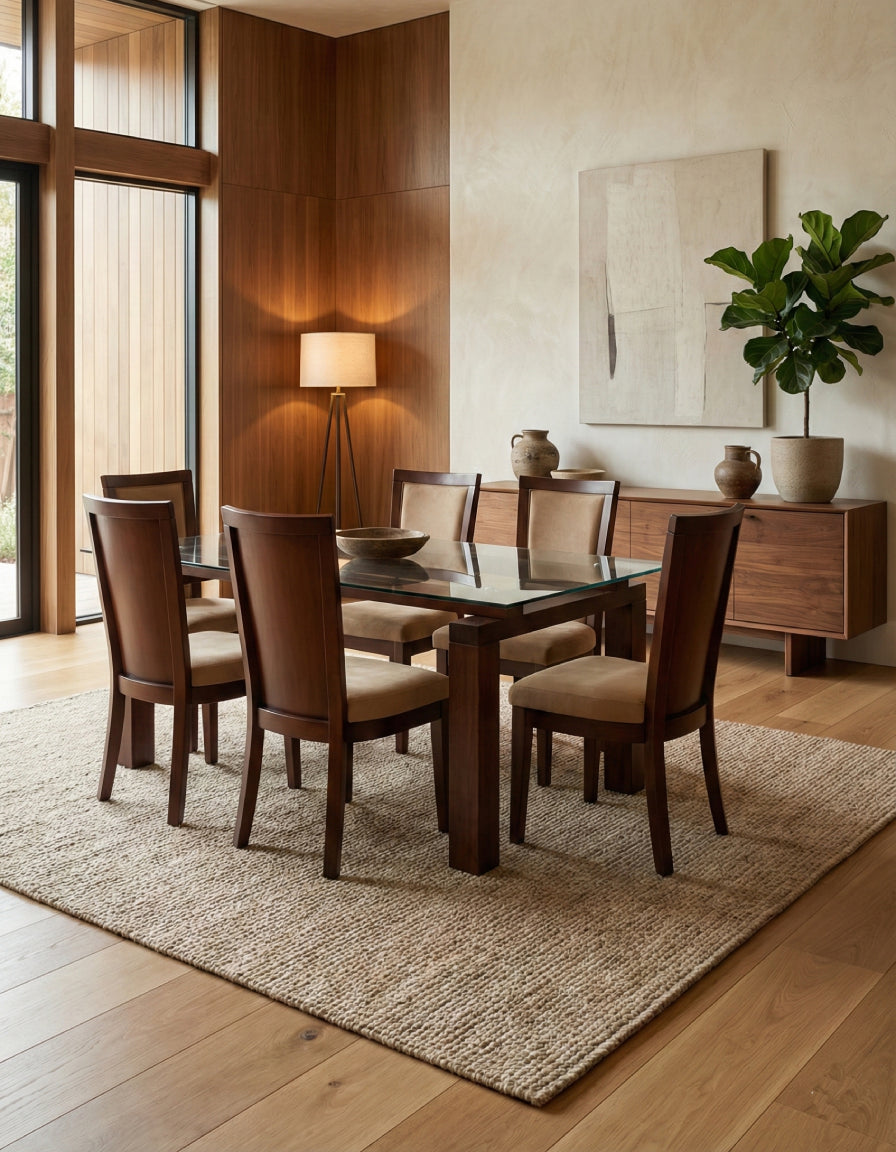 Comedor Valenti 6 Puestos Madera Oscura