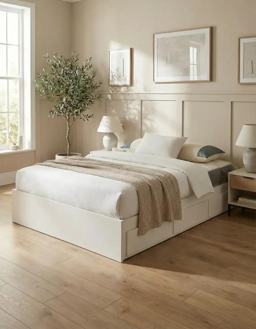 Cama Dante 1x190 con Gavetas Acabado GW