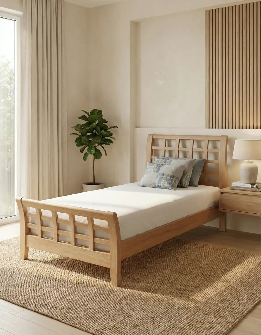 Cama Twin 100 Acabado Natural