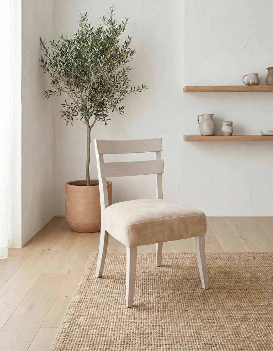 Silla Aux Genova Acabado White Wash