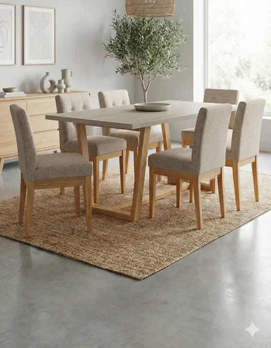 Comedor 6 Puestos Fedra Teka Natural